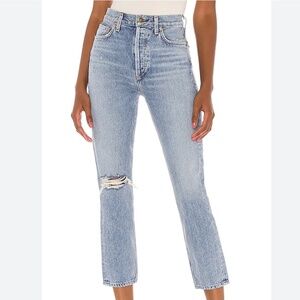 AGOLDE Riley High Rise Straight Crop in Endeavor US26